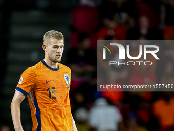 Netherlands defender Matthijs de Ligt plays during the match between the Netherlands and Bosnia and Herzegovina at the Philips Stadium for t...