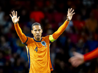 Netherlands defender Virgil van Dijk plays during the match between the Netherlands and Bosnia and Herzegovina at the Philips Stadium for th...