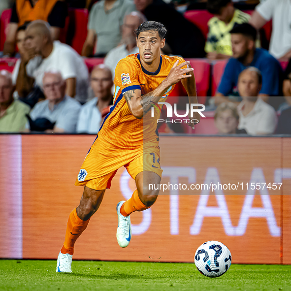 Netherlands midfielder Tijani Reijnders plays during the match between the Netherlands and Bosnia and Herzegovina at the Philips Stadium for...