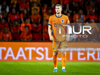 Netherlands defender Matthijs de Ligt plays during the match between the Netherlands and Bosnia and Herzegovina at the Philips Stadium for t...