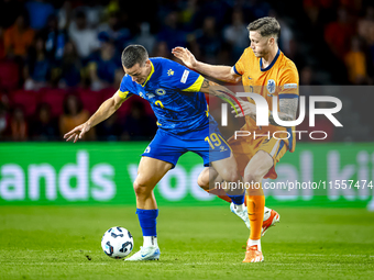 Bosnia and Herzegovina defender Dario Saric and Netherlands forward Wout Weghorst during the match between the Netherlands and Bosnia and He...