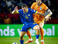 Bosnia and Herzegovina defender Dario Saric and Netherlands forward Wout Weghorst during the match between the Netherlands and Bosnia and He...