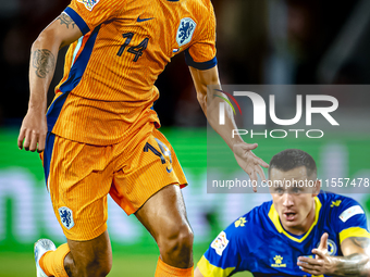 Netherlands midfielder Tijani Reijnders plays during the match between the Netherlands and Bosnia and Herzegovina at the Philips Stadium for...