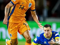 Netherlands midfielder Tijani Reijnders plays during the match between the Netherlands and Bosnia and Herzegovina at the Philips Stadium for...