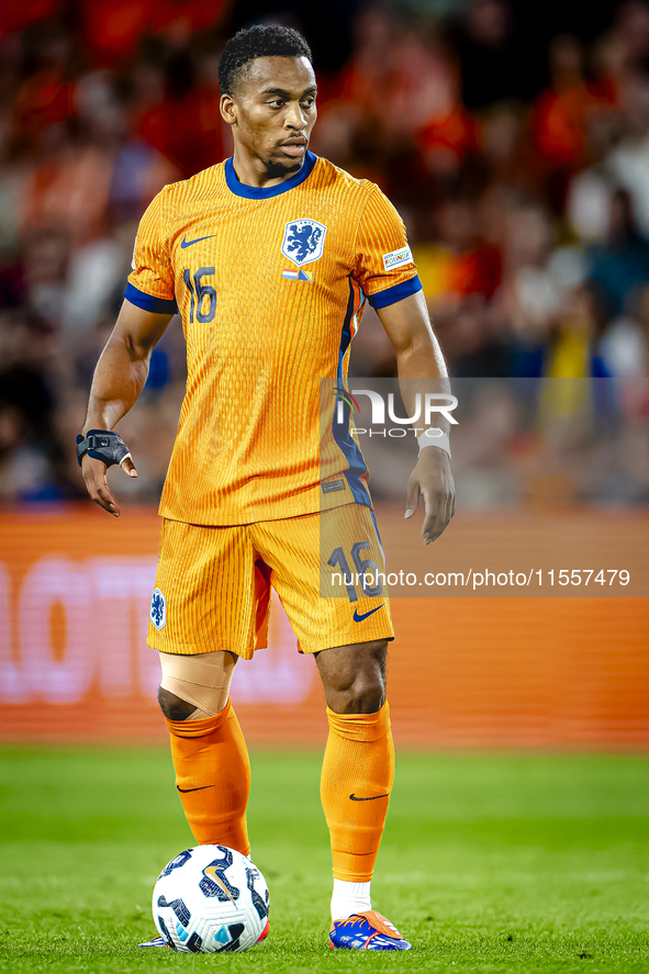 Netherlands midfielder Quinten Timber plays during the match between the Netherlands and Bosnia and Herzegovina at the Philips Stadium for t...