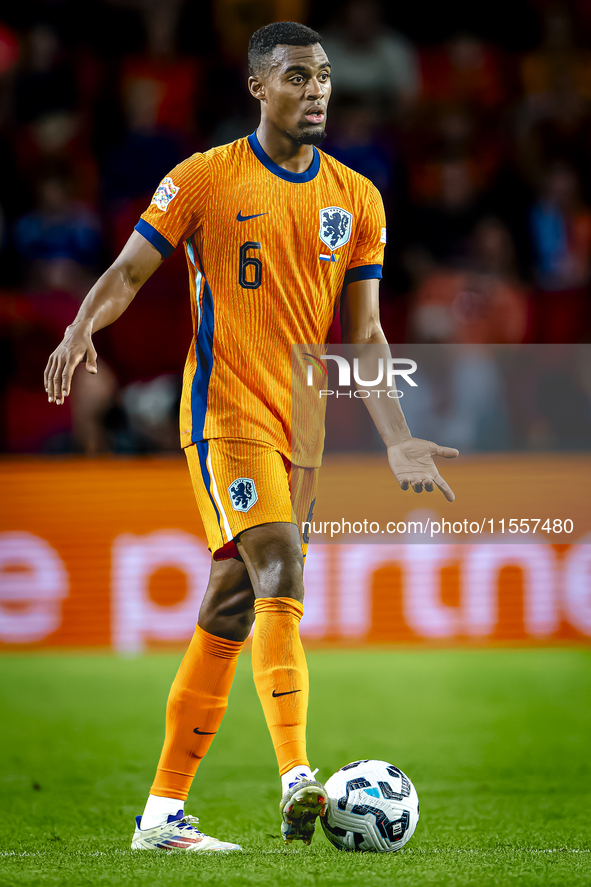 Netherlands midfielder Ryan Gravenberch plays during the match between the Netherlands and Bosnia and Herzegovina at the Philips Stadium for...