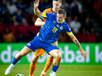 Bosnia and Herzegovina defender Dario Saric and Netherlands forward Wout Weghorst during the match between the Netherlands and Bosnia and He...