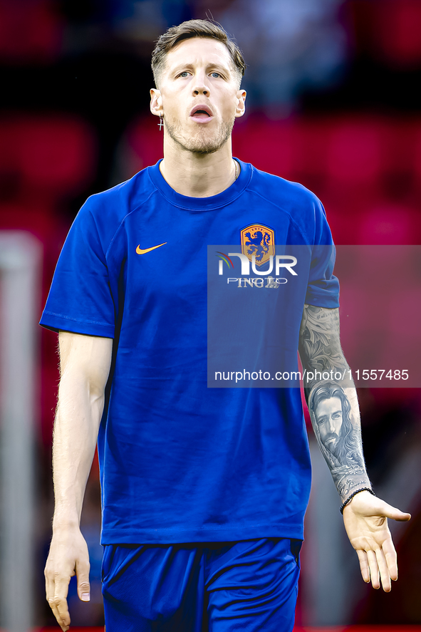 Netherlands forward Wout Weghorst plays during the match between the Netherlands and Bosnia and Herzegovina at the Philips Stadium for the U...