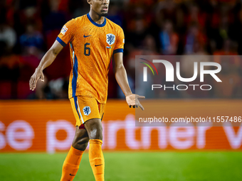 Netherlands midfielder Ryan Gravenberch plays during the match between the Netherlands and Bosnia and Herzegovina at the Philips Stadium for...