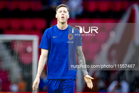 Netherlands forward Wout Weghorst plays during the match between the Netherlands and Bosnia and Herzegovina at the Philips Stadium for the U...