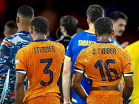 Netherlands defender Jurrien Timber and Netherlands midfielder Quinten Timber during the match between the Netherlands and Bosnia and Herzeg...