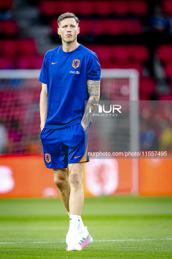 Netherlands forward Wout Weghorst plays during the match between the Netherlands and Bosnia and Herzegovina at the Philips Stadium for the U...