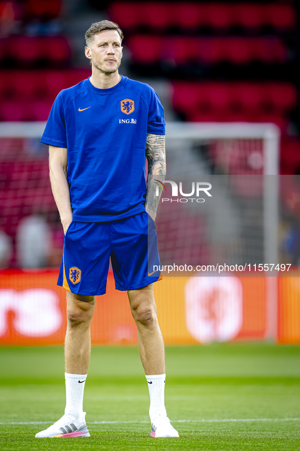 Netherlands forward Wout Weghorst plays during the match between the Netherlands and Bosnia and Herzegovina at the Philips Stadium for the U...