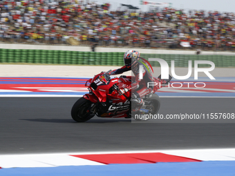 The warm-up session of the San Marino MotoGP Grand Prix takes place at the Misano World Circuit Marco-Simoncelli in Misano Adriatico, Italy,...