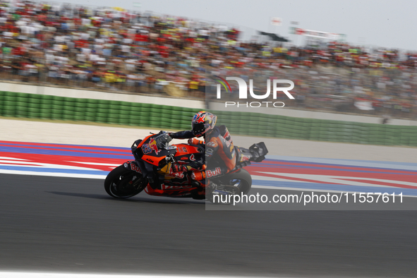 The warm-up session of the San Marino MotoGP Grand Prix takes place at the Misano World Circuit Marco-Simoncelli in Misano Adriatico, Italy,...