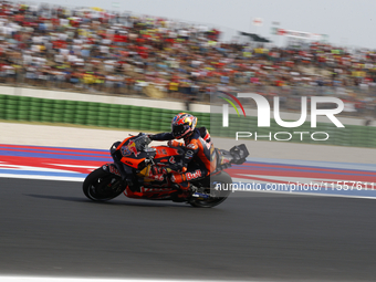 The warm-up session of the San Marino MotoGP Grand Prix takes place at the Misano World Circuit Marco-Simoncelli in Misano Adriatico, Italy,...