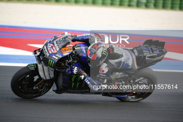 The warm-up session of the San Marino MotoGP Grand Prix takes place at the Misano World Circuit Marco-Simoncelli in Misano Adriatico, Italy,...