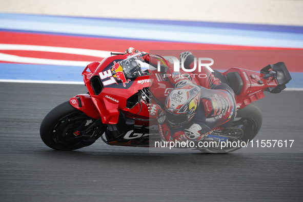 The warm-up session of the San Marino MotoGP Grand Prix takes place at the Misano World Circuit Marco-Simoncelli in Misano Adriatico, Italy,...