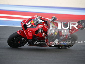 The warm-up session of the San Marino MotoGP Grand Prix takes place at the Misano World Circuit Marco-Simoncelli in Misano Adriatico, Italy,...