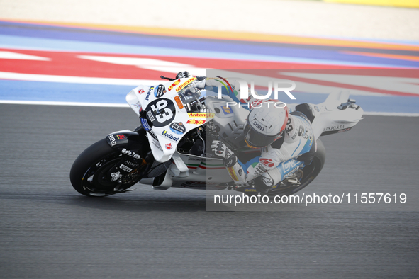 The warm-up session of the San Marino MotoGP Grand Prix takes place at the Misano World Circuit Marco-Simoncelli in Misano Adriatico, Italy,...