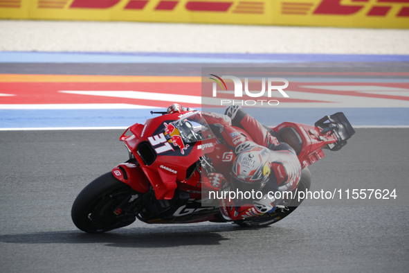 The warm-up session of the San Marino MotoGP Grand Prix takes place at the Misano World Circuit Marco-Simoncelli in Misano Adriatico, Italy,...