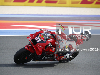 The warm-up session of the San Marino MotoGP Grand Prix takes place at the Misano World Circuit Marco-Simoncelli in Misano Adriatico, Italy,...