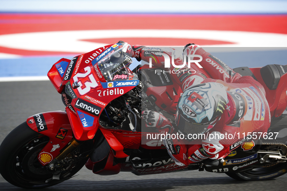 The warm-up session of the San Marino MotoGP Grand Prix takes place at the Misano World Circuit Marco-Simoncelli in Misano Adriatico, Italy,...