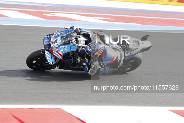 The warm-up session of the San Marino MotoGP Grand Prix takes place at the Misano World Circuit Marco-Simoncelli in Misano Adriatico, Italy,...