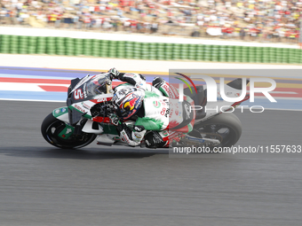 The warm-up session of the San Marino MotoGP Grand Prix takes place at the Misano World Circuit Marco-Simoncelli in Misano Adriatico, Italy,...