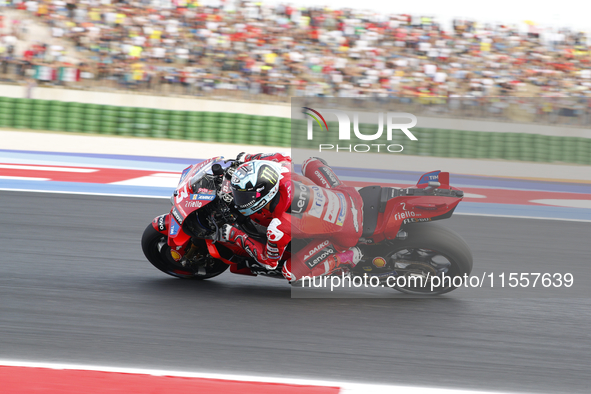 The warm-up session of the San Marino MotoGP Grand Prix takes place at the Misano World Circuit Marco-Simoncelli in Misano Adriatico, Italy,...