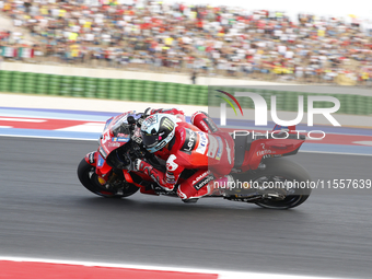 The warm-up session of the San Marino MotoGP Grand Prix takes place at the Misano World Circuit Marco-Simoncelli in Misano Adriatico, Italy,...