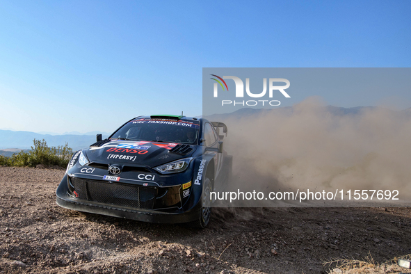 Driver Elfyn Evans and co-driver Scott Martin of the team Toyota Gazoo Racing WRT, Toyota GR Yaris Rally1 Hybrid, face the second day of the...