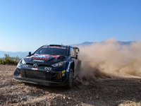 Driver Elfyn Evans and co-driver Scott Martin of the team Toyota Gazoo Racing WRT, Toyota GR Yaris Rally1 Hybrid, face the second day of the...