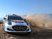 Driver Gregoire Munster and co-driver Louis Louka of the team M-Sport Ford World Rally Team Ford Puma Rally1 Hybrid face the second day of t...