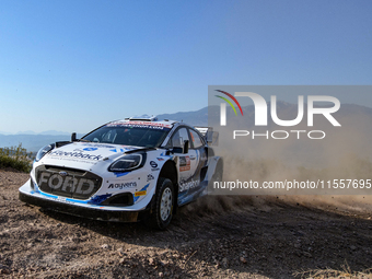 Driver Jourdan Serderidis and co-driver Frederic Miclotte of the M-Sport Ford WRT, Ford Puma Rally1 Hybrid, face the second day of the race...