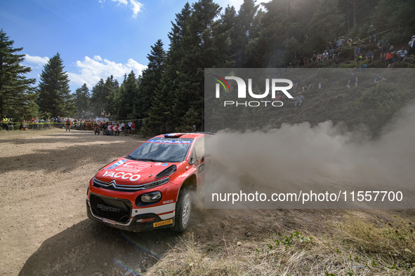 Yohan Rossel and co-driver Arnaud Dunand of the team AEC - DG Sport Competition Citroen C3 face the second day of the race during the FIA Wo...