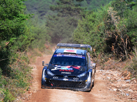 Driver Takamoto Katsuta and co-driver Aaron Johnston of Team Toyota Gazoo Racing WRT, Toyota GR Yaris Rally1 Hybrid, face the second day of...