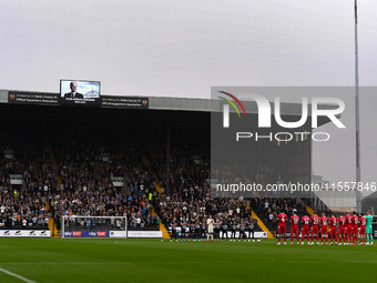 A minute of applause in memory of former Notts County director of football, Sven-Goran Eriksson, takes place during the Sky Bet League 2 mat...