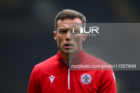 Shaun Whalley of Accrington Stanley during the Sky Bet League 2 match between Notts County and Accrington Stanley at Meadow Lane in Nottingh...