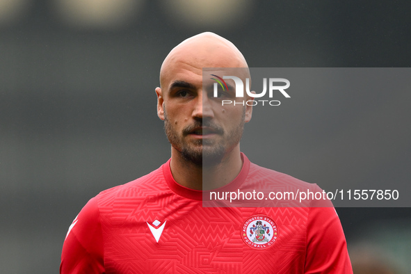 Farrend Rawson of Accrington Stanley during the Sky Bet League 2 match between Notts County and Accrington Stanley at Meadow Lane in Notting...