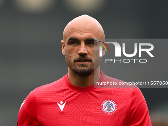 Farrend Rawson of Accrington Stanley during the Sky Bet League 2 match between Notts County and Accrington Stanley at Meadow Lane in Notting...