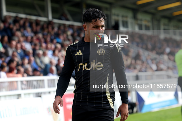 Angelo Capello of FC Halifax Town during the Vanarama National League match between Hartlepool United and FC Halifax Town at Victoria Park i...