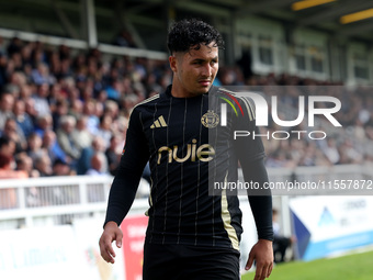 Angelo Capello of FC Halifax Town during the Vanarama National League match between Hartlepool United and FC Halifax Town at Victoria Park i...