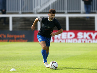 Jack Hunter of Hartlepool United warms up during the Vanarama National League match between Hartlepool United and FC Halifax Town at Victori...