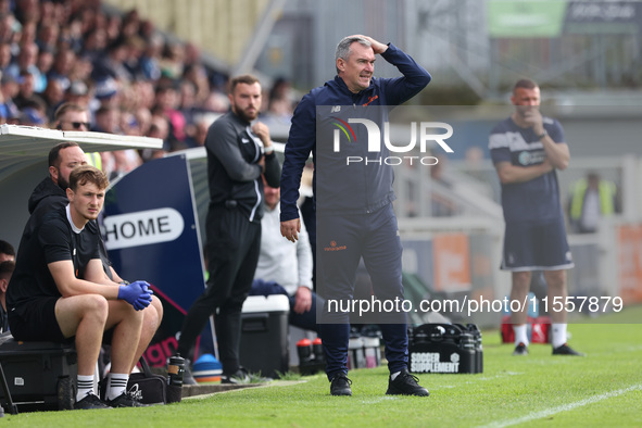 FC Halifax Town manager Chris Millington during the Vanarama National League match between Hartlepool United and FC Halifax Town at Victoria...