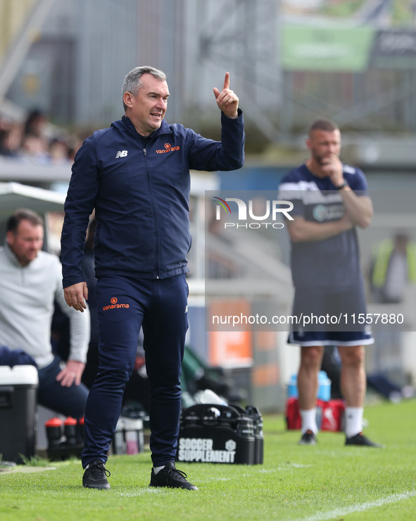 FC Halifax Town manager Chris Millington during the Vanarama National League match between Hartlepool United and FC Halifax Town at Victoria...