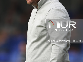 Hartlepool manager Darren Sarll during the Vanarama National League match between Hartlepool United and FC Halifax Town at Victoria Park in...