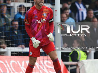 FC Halifax Town's Sam Johnson during the Vanarama National League match between Hartlepool United and FC Halifax Town at Victoria Park in Ha...