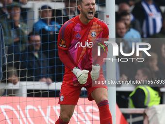 FC Halifax Town's Sam Johnson during the Vanarama National League match between Hartlepool United and FC Halifax Town at Victoria Park in Ha...