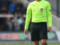 Match referee John Mulligan during the Vanarama National League match between Hartlepool United and FC Halifax Town at Victoria Park in Hart...